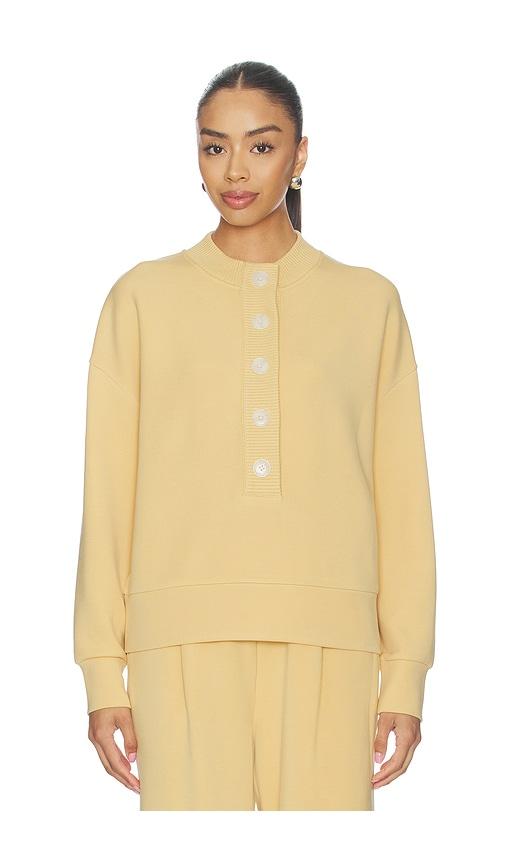 Varley Reena Button Front Sweater in Yellow by VARLEY