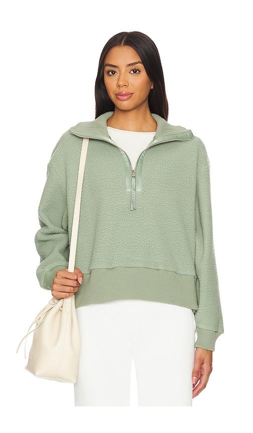 Varley Roselle Half Zip Fleece Sweater in Mint by VARLEY