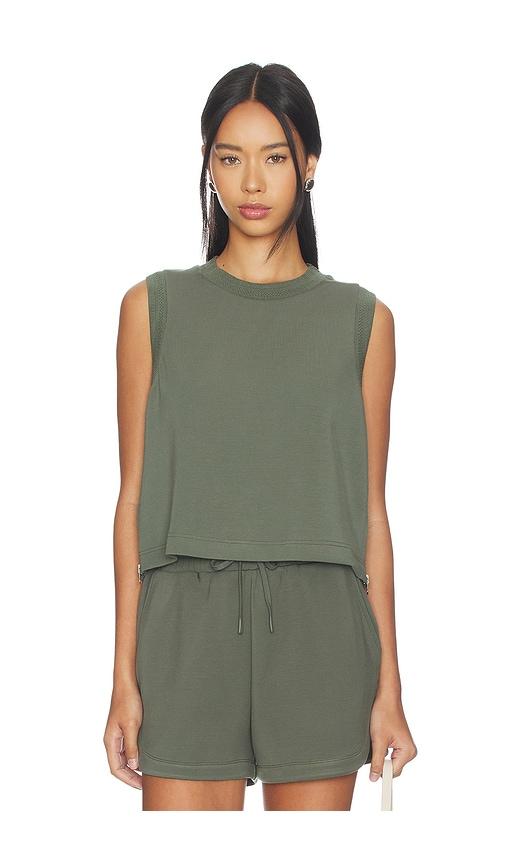 Varley Shea Crop Tank Top in Green by VARLEY