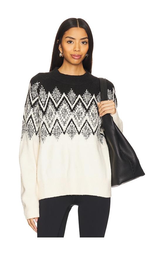 Varley Siren Relaxed Jacquard Sweater in White by VARLEY