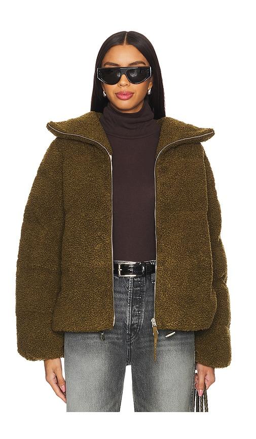 Varley Wilkins Sherpa Puffer Jacket in Olive by VARLEY