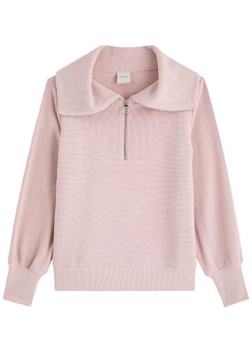Vine ribbed cotton-blend half-zip sweatshirt by VARLEY Vine ribbed cotton-blend half-zip sweatshirt by VARLEY