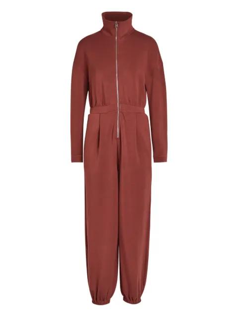 zip-up pleated jumpsuit by VARLEY