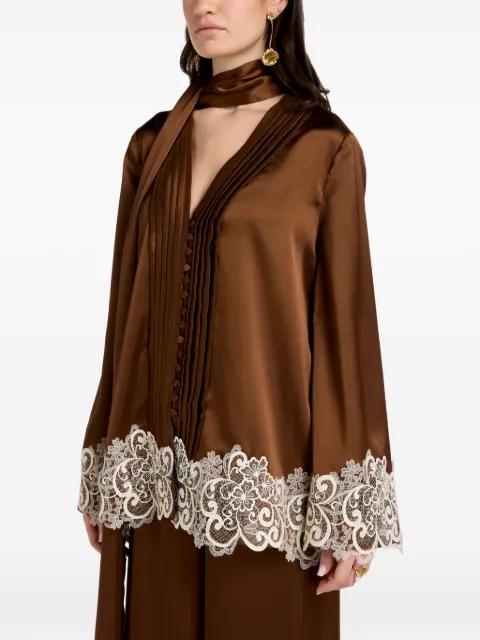 Haneen lace pleated top by VASILIKI