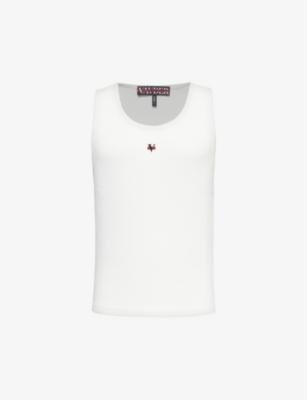 Kowalski brand-embroidered stretch-cotton vest top by VAYDER