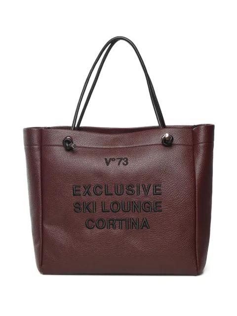 Cortina embroidered-lettering tote bag by VDEG73