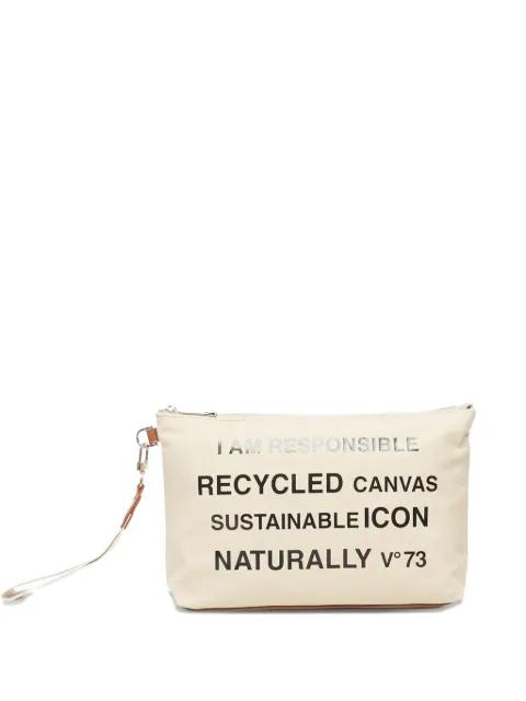 logo-print clutch bag by VDEG73