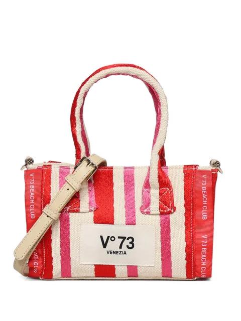 mini striped top-handle shoulder bag by VDEG73