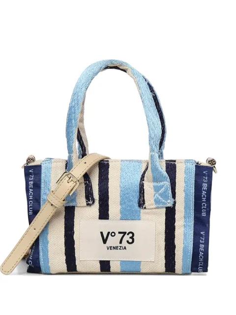 mini striped top handle shoulder bag by VDEG73