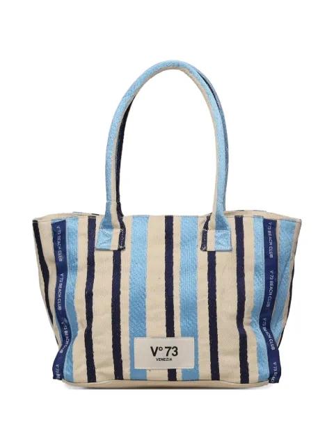 striped top-handle shoulder bag by VDEG73