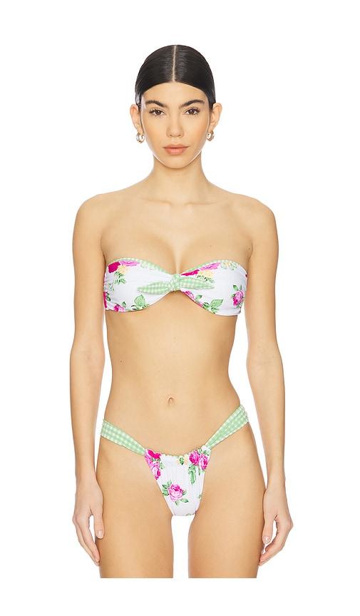 VDM Bindi Reversible Bikini Top in Green,White by VDM