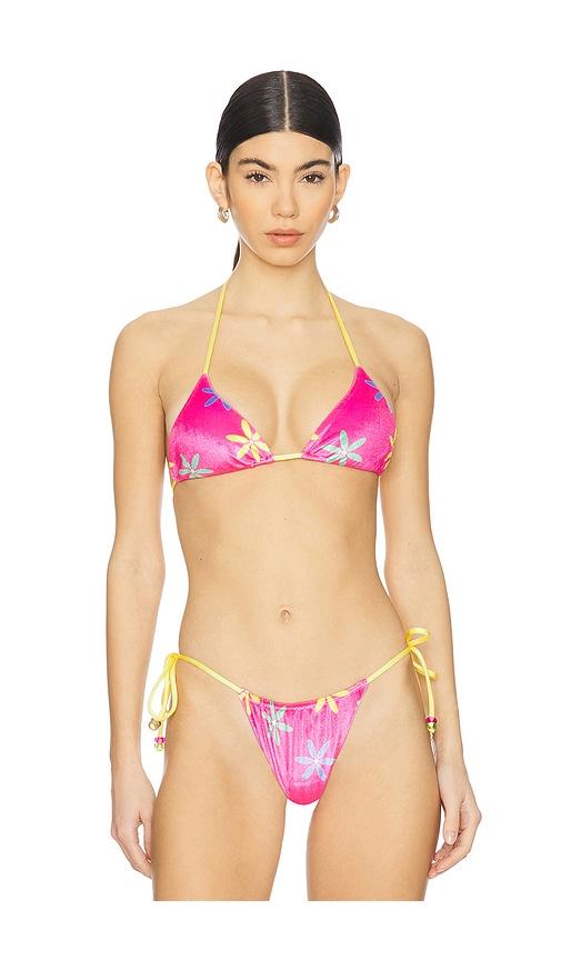 VDM Blair Reversible Bikini Top in Fuchsia by VDM