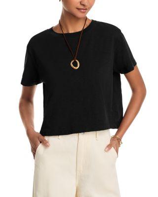Sabel Cropped Crewneck Tee by VELVET BY GRAHAM&SPENCER