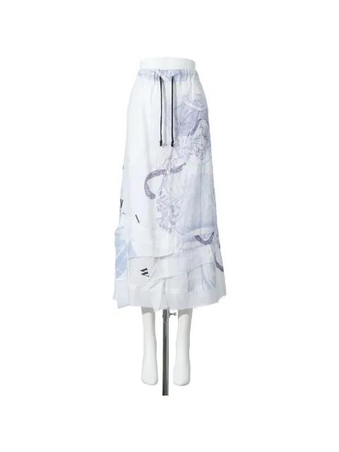 graphic-print midi skirt by VENICEW