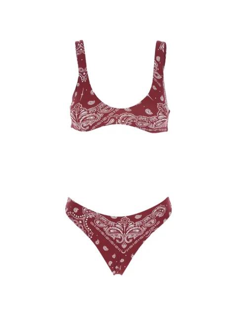 paisley-print crystal-embellished bikini by VENUJA