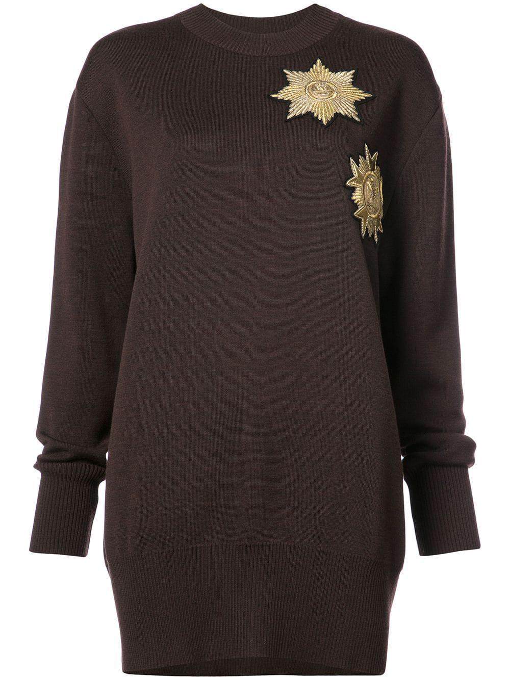 metallic patches loose-fit jumper by VERA WANG