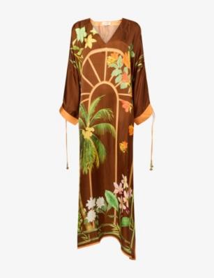 Drawstring Kaftan Woven Maxi Dress by VERANDAH