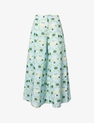 Flared-Leg Cotton And Linen-Blend Trousers by VERANDAH