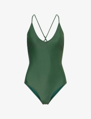 V-Neck Cross-Back Swimsuit by VERANDAH