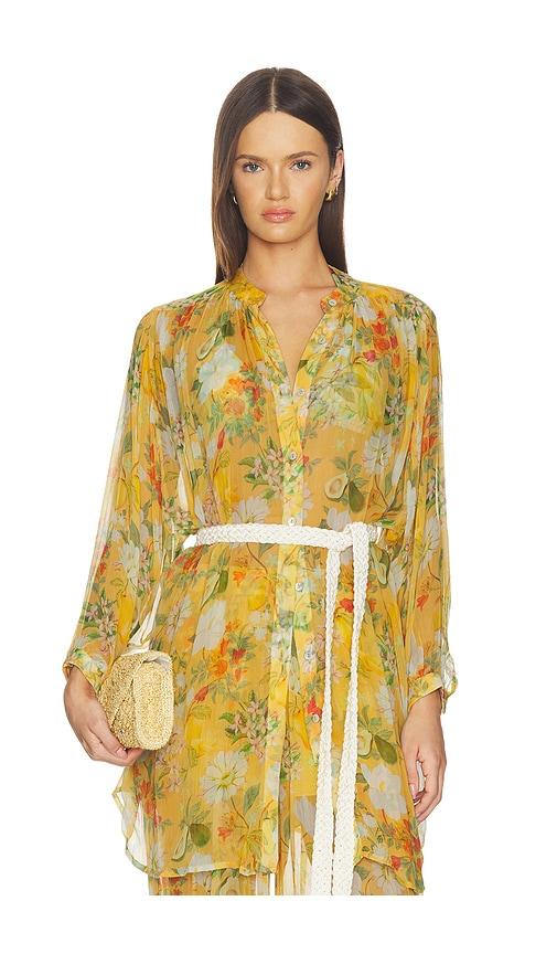 Verandah Boho Mini Shirt Dress in Mustard by VERANDAH