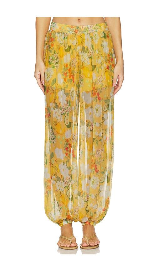 Verandah Floral Balloon Pants in Mustard by VERANDAH