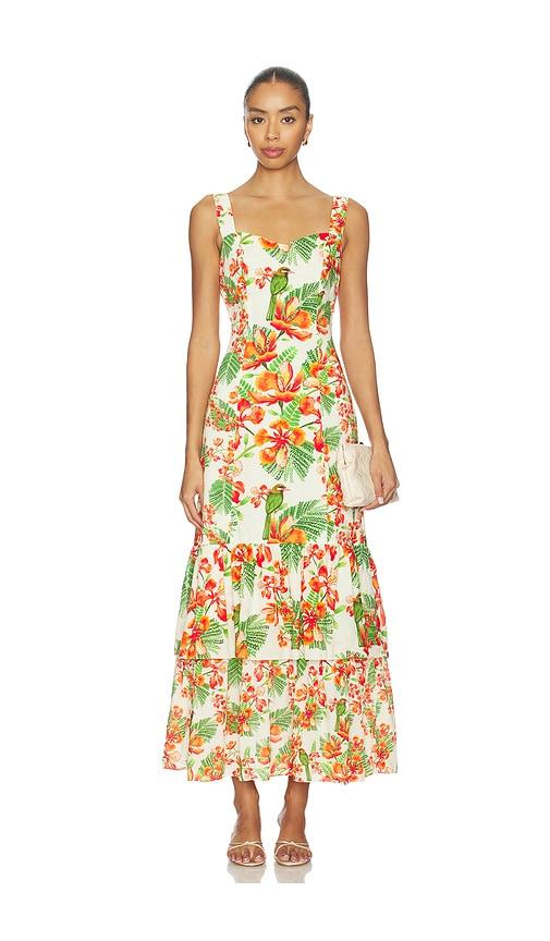 Verandah Garden Tiered Maxi Dress in Ivory by VERANDAH
