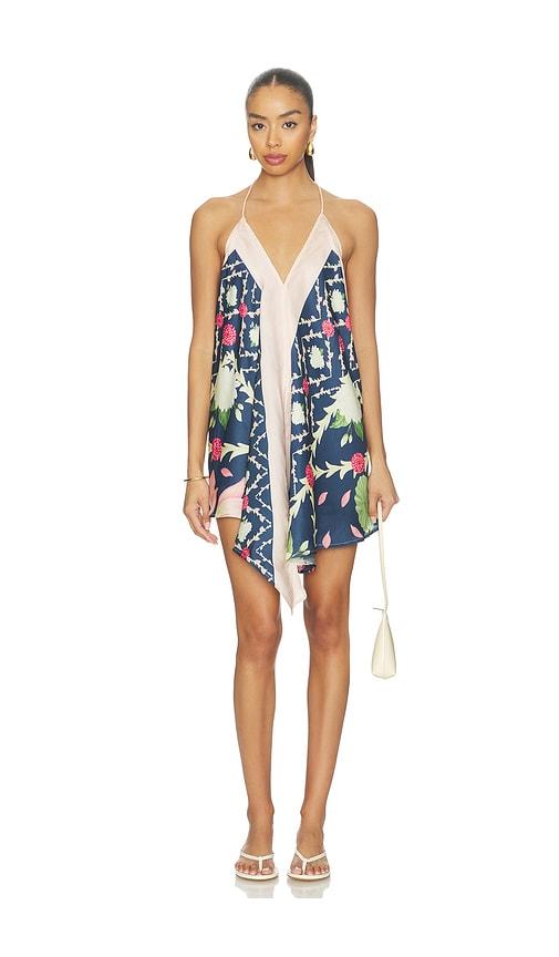 Verandah Handkerchief Mini Dress in Navy,Pink by VERANDAH