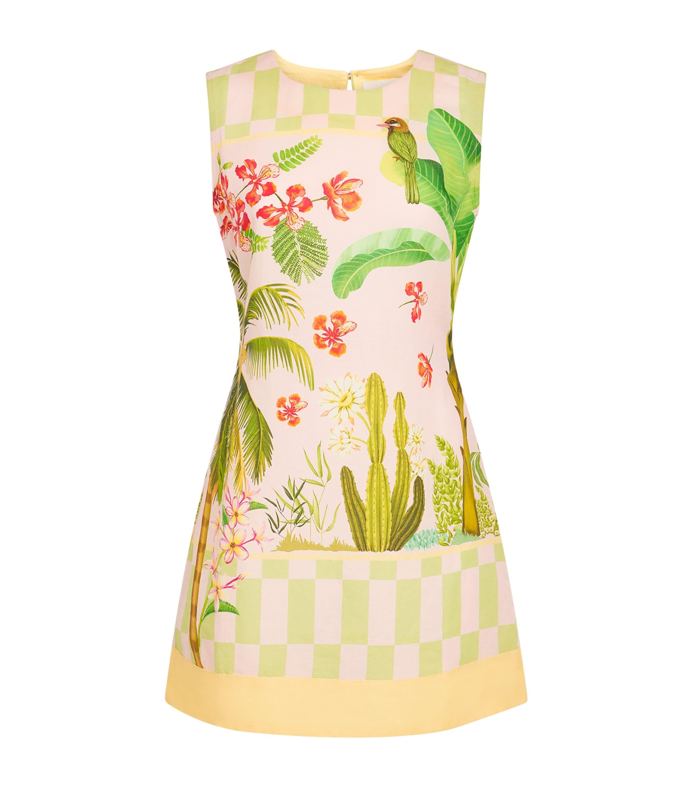 Verandah Linen-Cotton Printed Mini Dress by VERANDAH