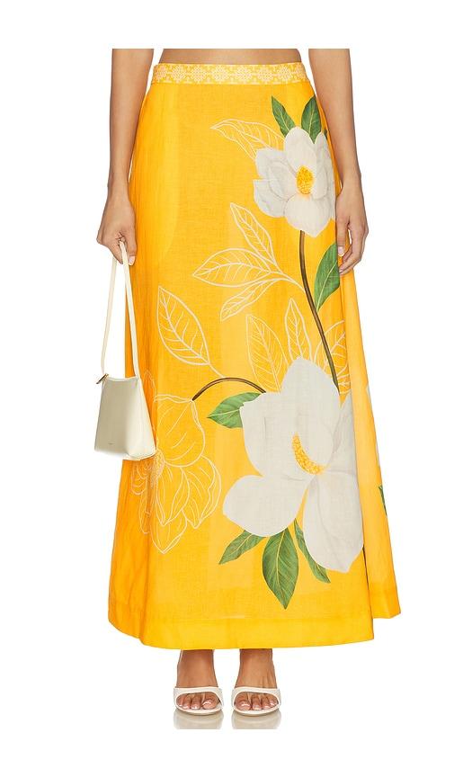 Verandah Magnolia Maxi Skirt in Yellow by VERANDAH
