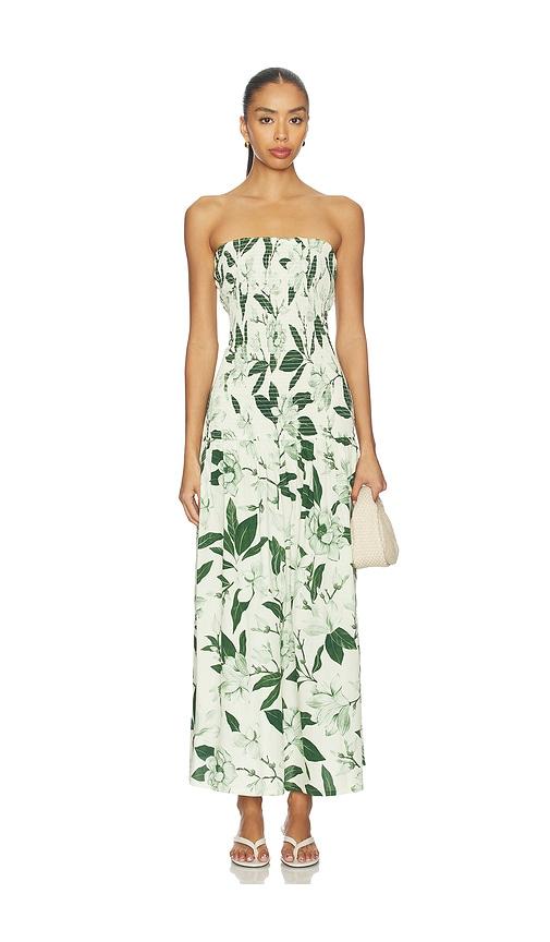 Verandah Smocked Summer Maxi Dress in Sage by VERANDAH