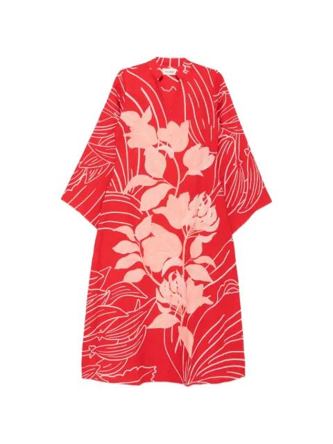 Wild Tulip floral-print long-sleeve midi dress by VERANDAH