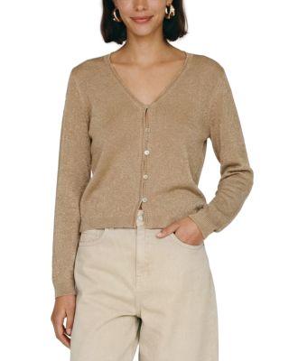 Lexie Shine Long Sleeve V Neck Sweater by VERO MODA