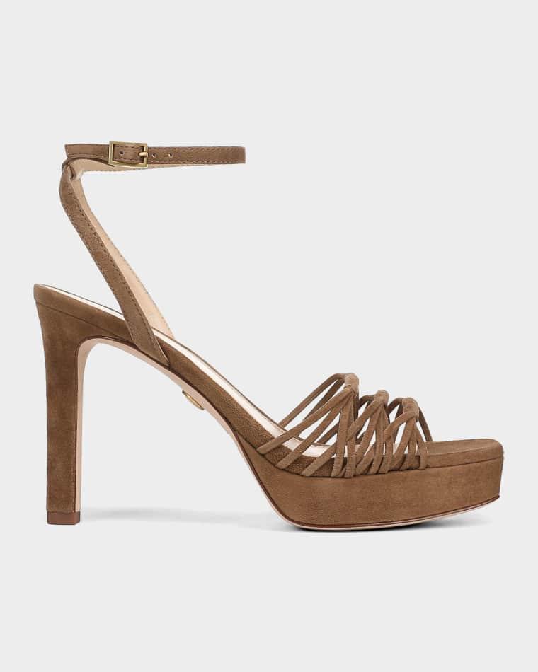 100mm Beverlee Suede Platform Sandals by VERONICA BEARD