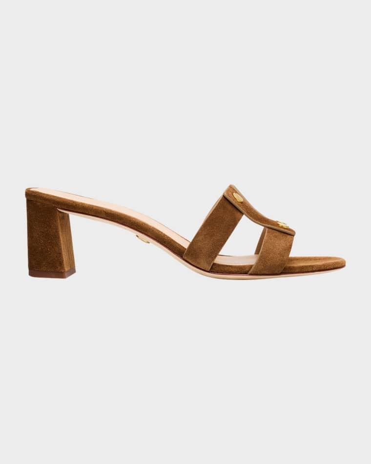 55mm Via Suede Block-Heel Sandals by VERONICA BEARD