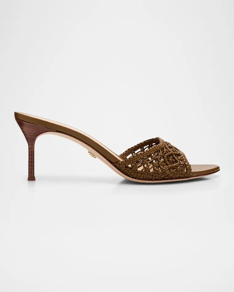 70mm Tia Macrame Leather Sandals by VERONICA BEARD