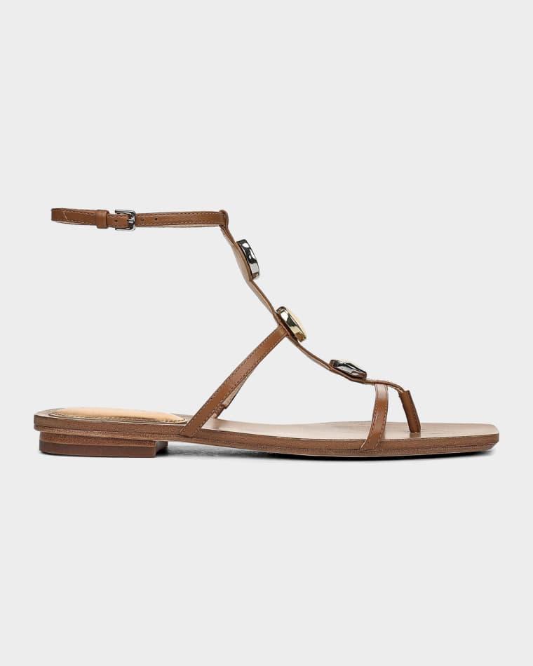 Alba Embellished Strappy Leather Sandals by VERONICA BEARD