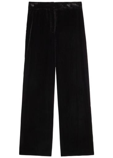 Alex wide-leg velour trousers by VERONICA BEARD