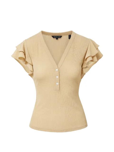 Aphrodite ruffled polo top by VERONICA BEARD