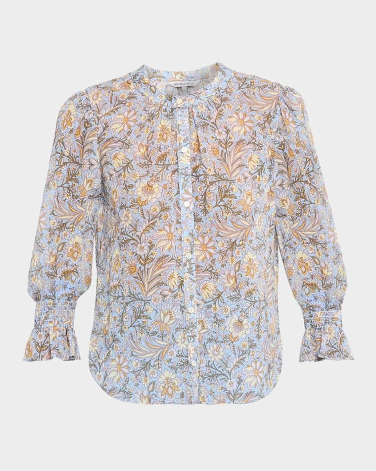 Ashlynn Floral Chiffon Button-Front Blouse by VERONICA BEARD