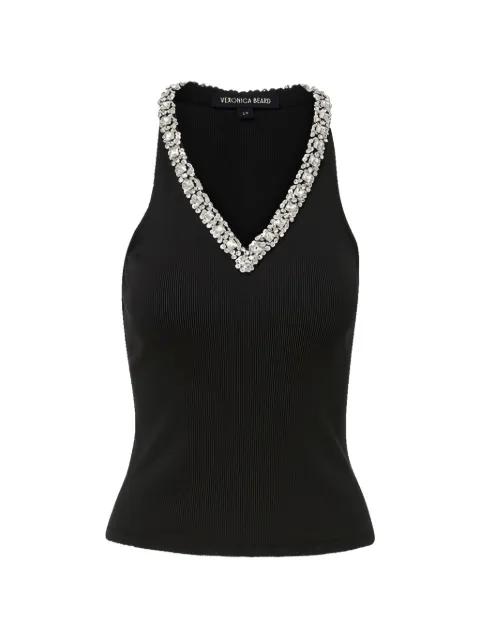 Ayres neck-embellished V-neck top by VERONICA BEARD