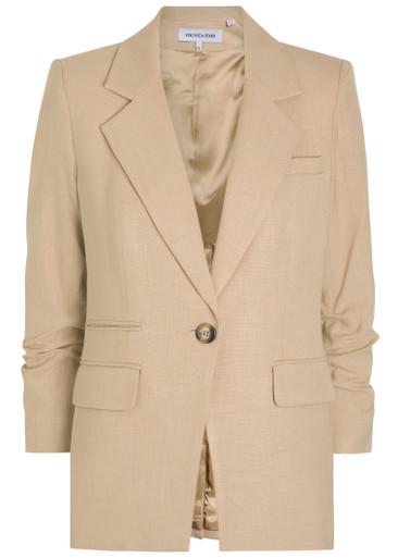 Battista gathered-sleeve woven blazer by VERONICA BEARD