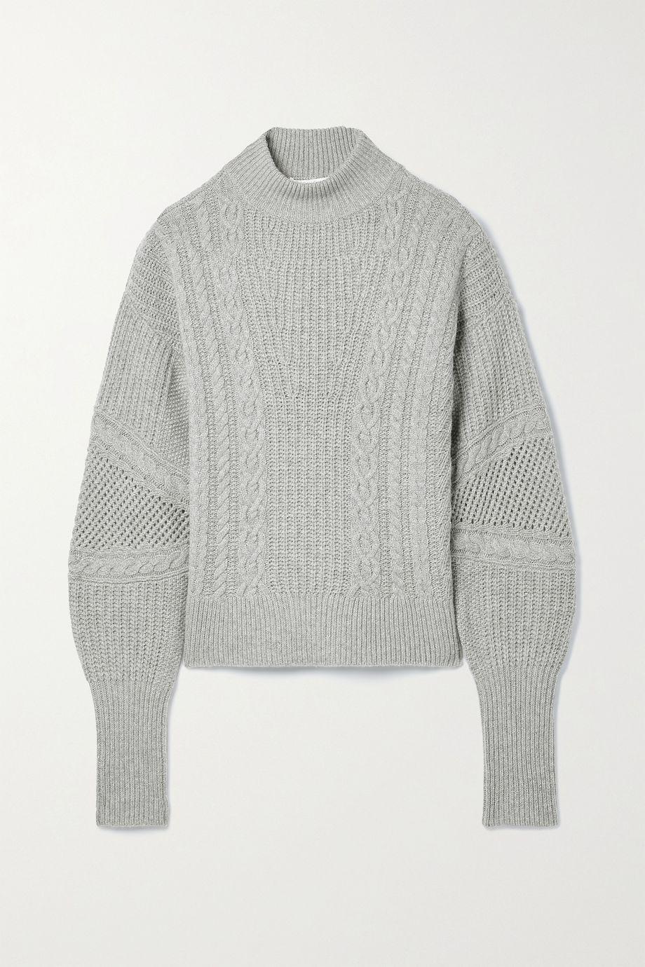 Bertilda paneled cable-knit sweater by VERONICA BEARD
