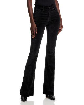 Beverly High Rise Velveteen Skinny Flare Jeans in Black by VERONICA BEARD