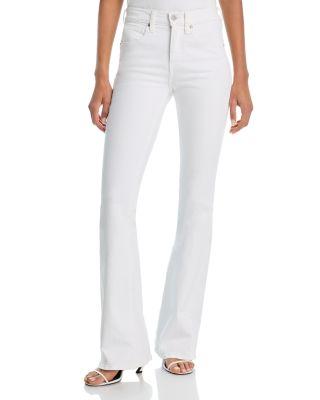 Beverly Skinny Flare Extended Jeans in White by VERONICA BEARD