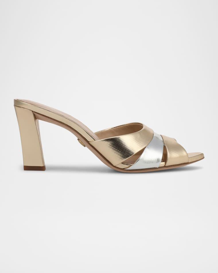 Cassiel Dressel Metallic Leather Caged Mule Sandals by VERONICA BEARD