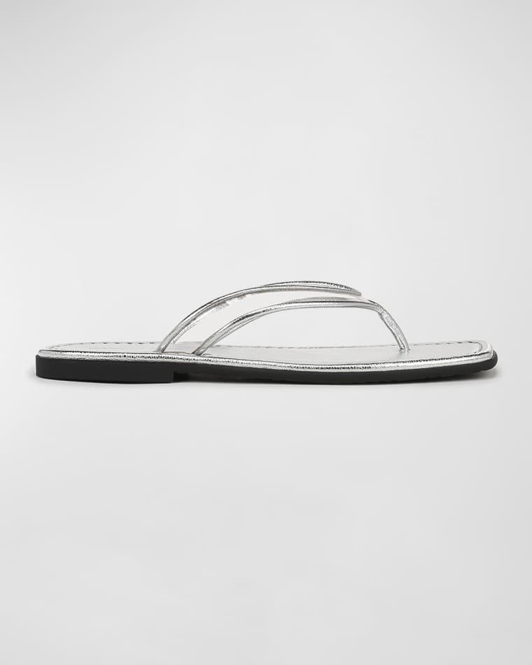 Clea Metallic Leather Jelly Thong Sandals by VERONICA BEARD