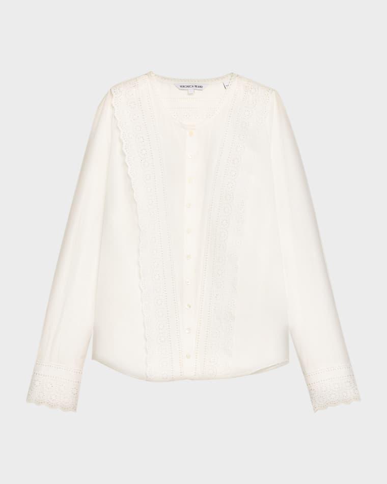 Clermont Embroidered Long-Sleeve Blouse by VERONICA BEARD