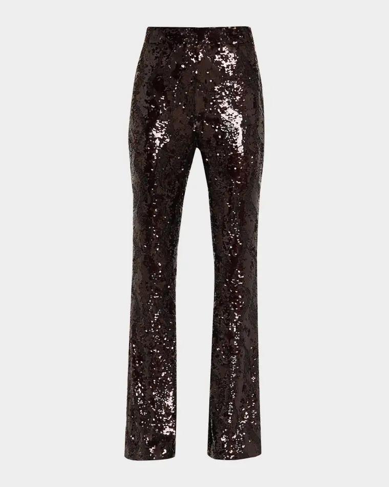 Collier Sequined Skinny Flare Pants by VERONICA BEARD