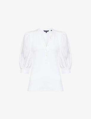 Coralee Puff-Sleeve Cotton Top by VERONICA BEARD