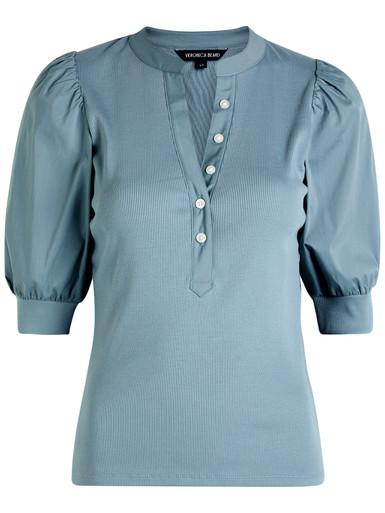 Coralee ribbed stretch-cotton top by VERONICA BEARD